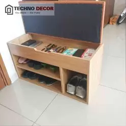 Phụ kiện nội thất với kệ gỗ để giày dép đẹp mắt