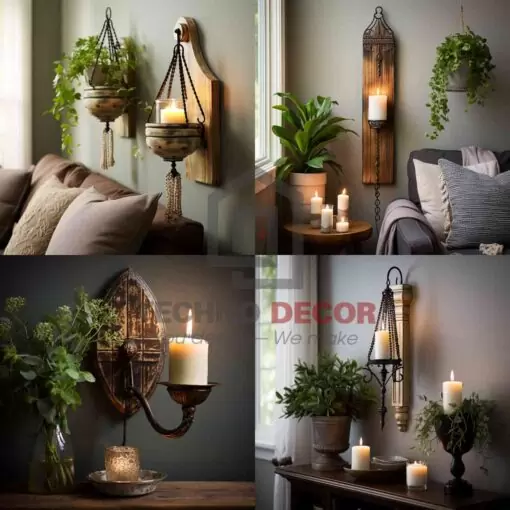 Sự ấm áp qua ánh sáng của đèn nến gỗ.