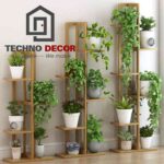 Thiết kế giá đỡ cây cảnh gỗ sang trọng và tinh tế