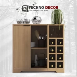 Tủ gỗ đa chức năng, chiếm ít diện tích, kích thước 80x80x30cm.