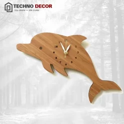 Đồng hồ gỗ hình chân mèo treo tường trang trí phòng khách