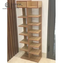 Giải pháp lưu trữ giày đẹp mắt với kệ gỗ đa năng
